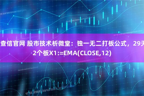 配查信官网 股市技术析微堂：独一无二打板公式，29天72个板X1:=EMA(CLOSE,12)